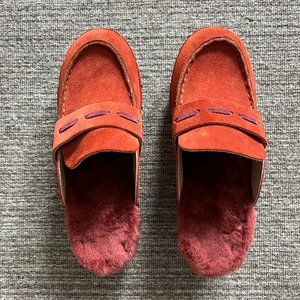 Penelope Chilvers Orange Suede Clogs Size 39 / 8.5